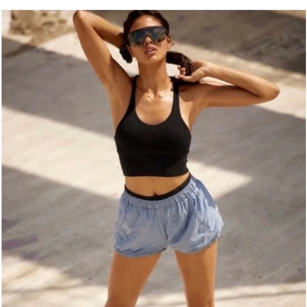 Free People Movement Sunshine Bubble Hem Shorts in Cosmic Sea